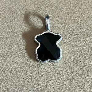 Tous Silver onyx pendant.